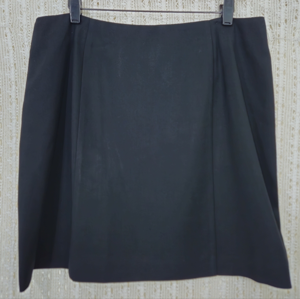 Alain Gerard Black Wool Mini Skirt Size 16 Vintage 90s